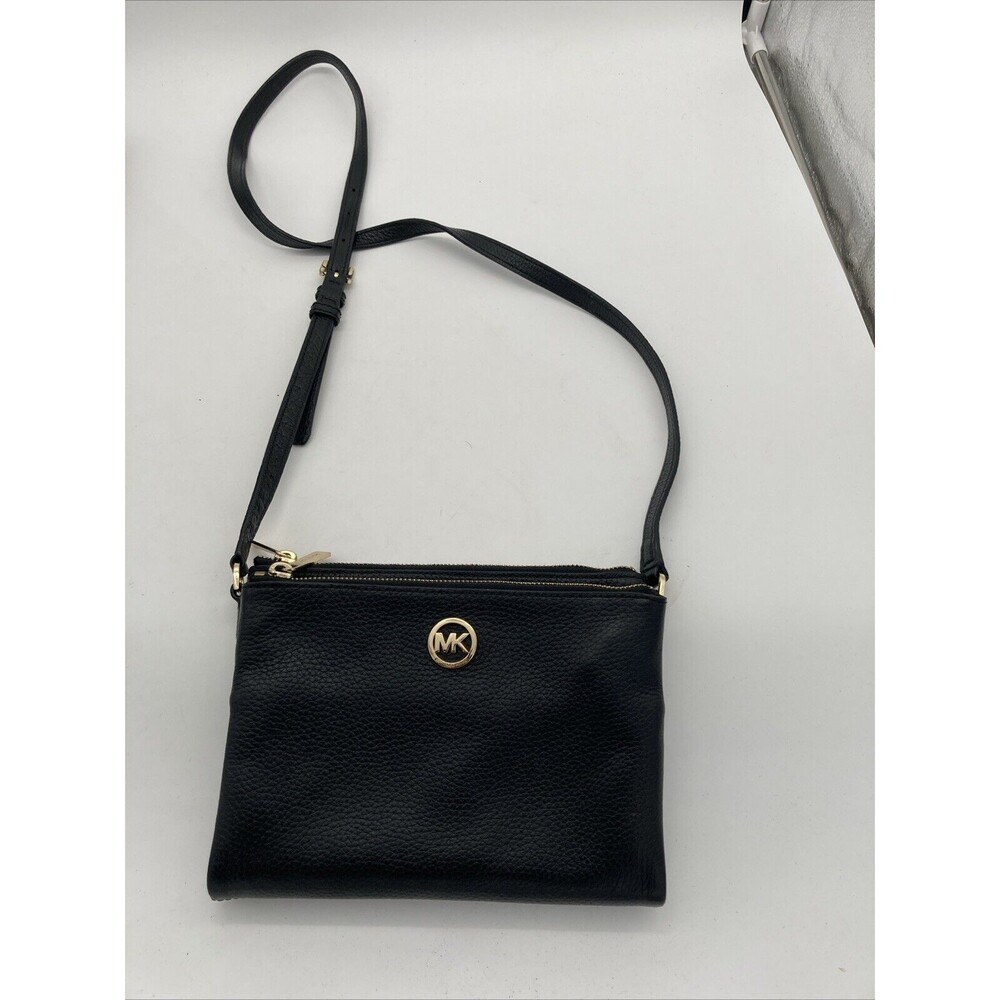 Michael Kors Mk Logo Purse Travel Logo Strap Women's Crossbody Bag Black
